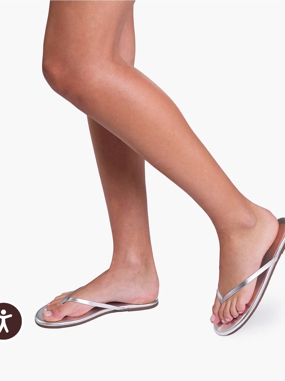 Tkees Metallic Silver Women’s Thong Flip Flop Sandals